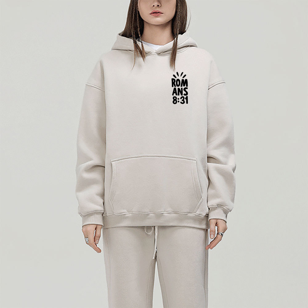 If God Is For Us Who Can Be Against Us Christian Fleece Hoodie Set