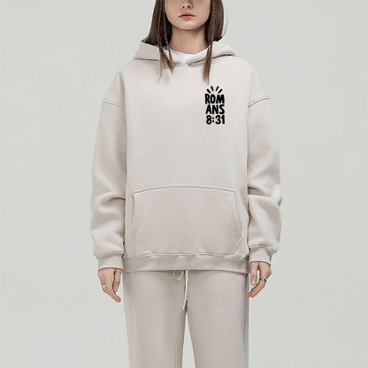 If God Is For Us Who Can Be Against Us Christian Fleece Hoodie Set