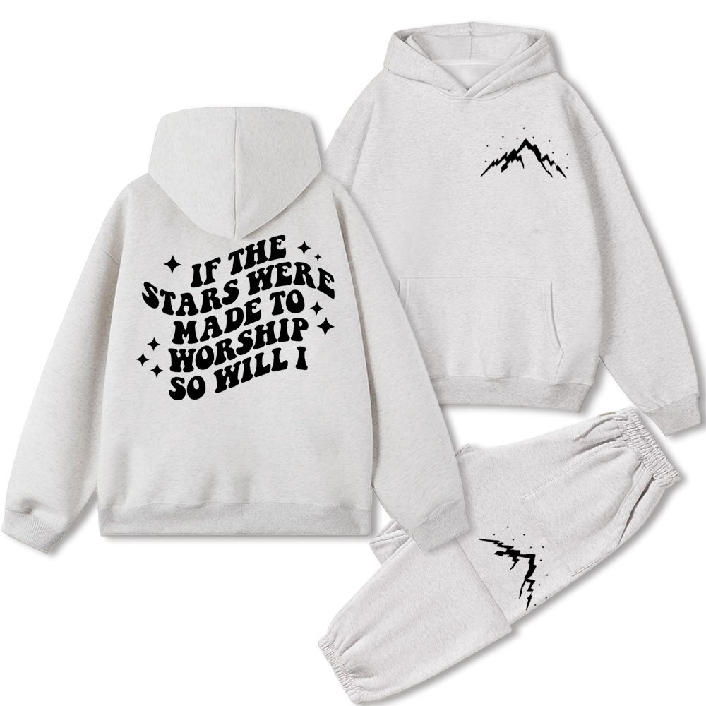If The Stars Were Made To Worship Christian Fleece Hoodie Set