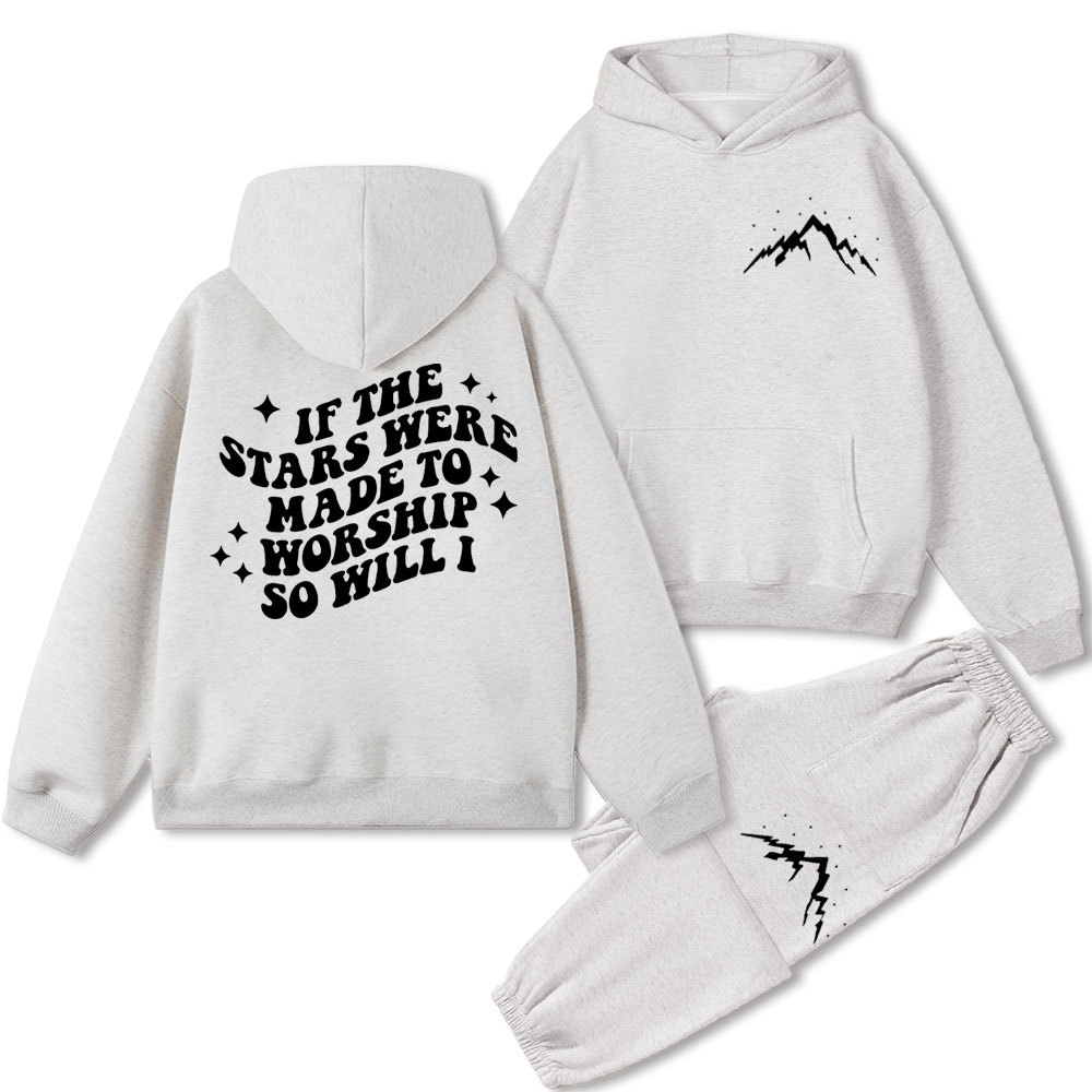 If The Stars Were Made To Worship Christian Fleece Hoodie Set