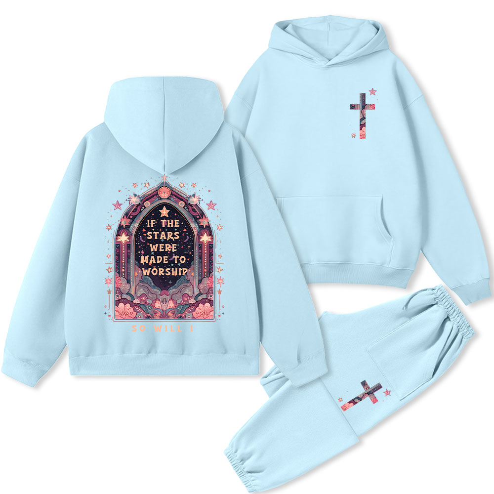 If The Stars Were Made To Worship Christian Premium Fleece Hoodie Set