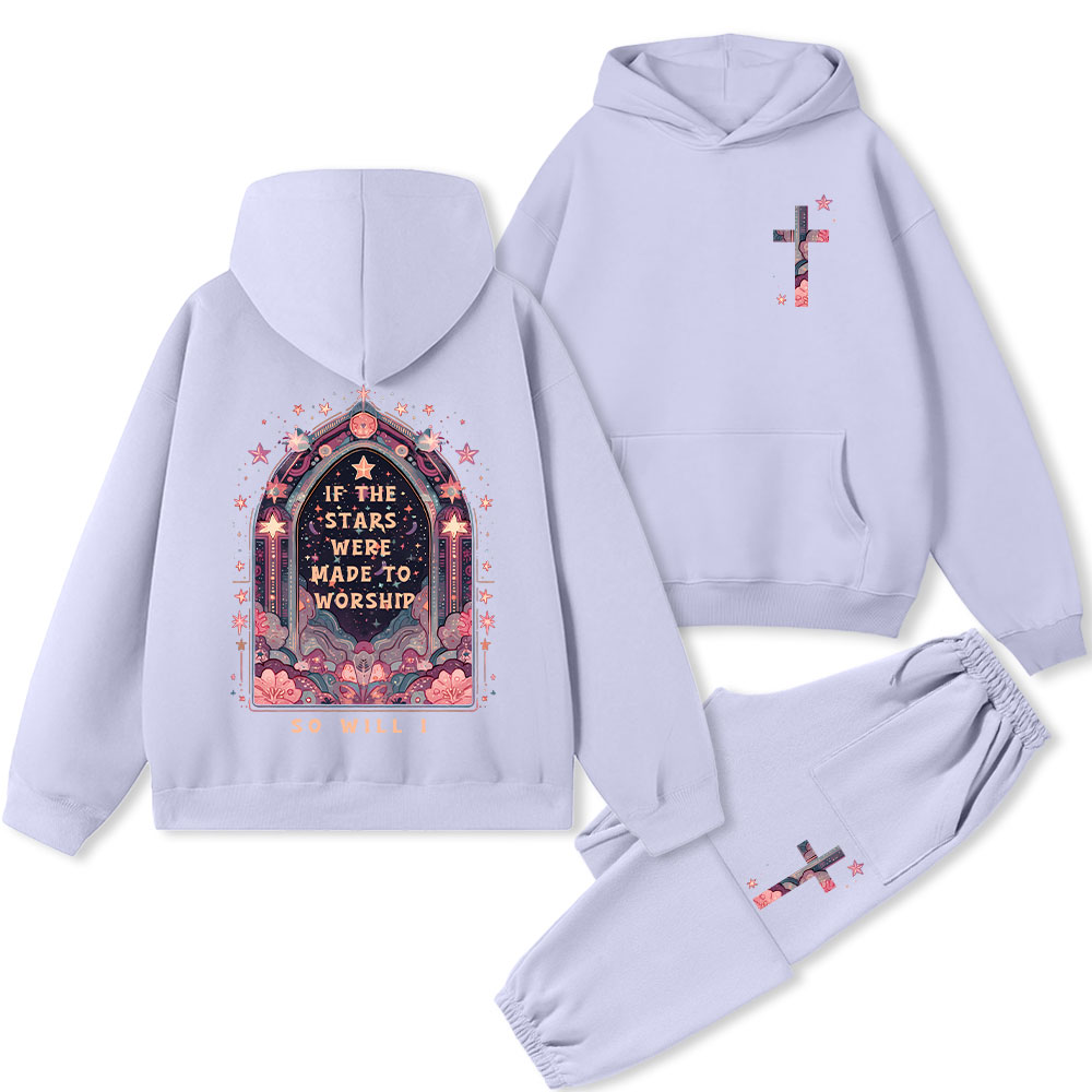 If The Stars Were Made To Worship Christian Premium Fleece Hoodie Set