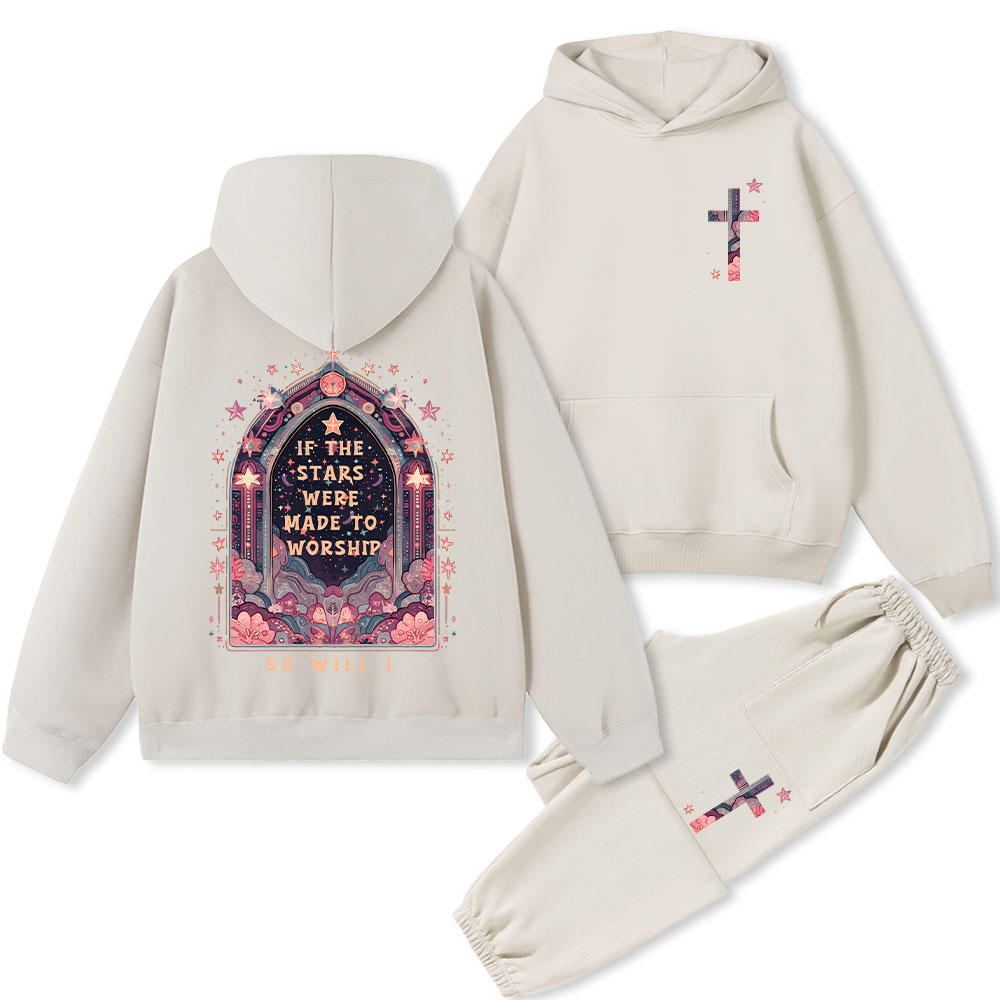 If The Stars Were Made To Worship Christian Premium Fleece Hoodie Set