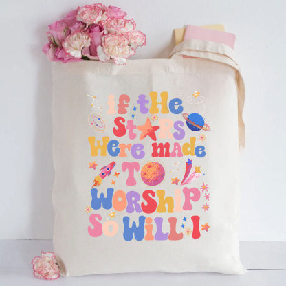 If The Stars Were Made Worship Christian Canvas Tote Bag