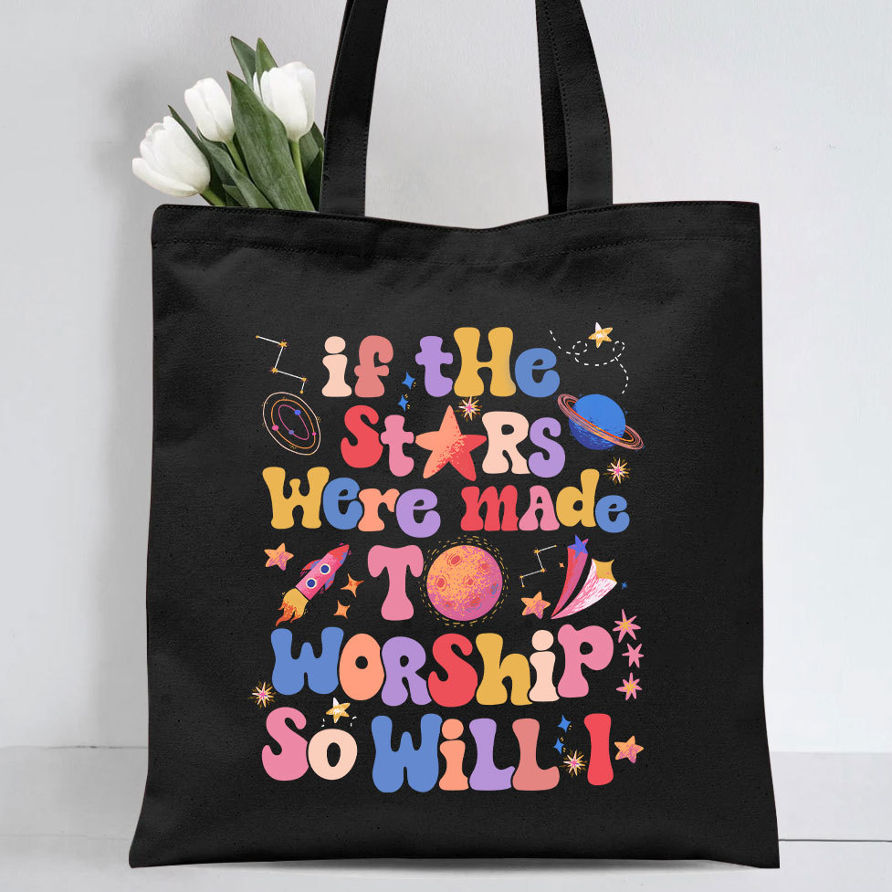 If The Stars Were Made Worship Christian Canvas Tote Bag