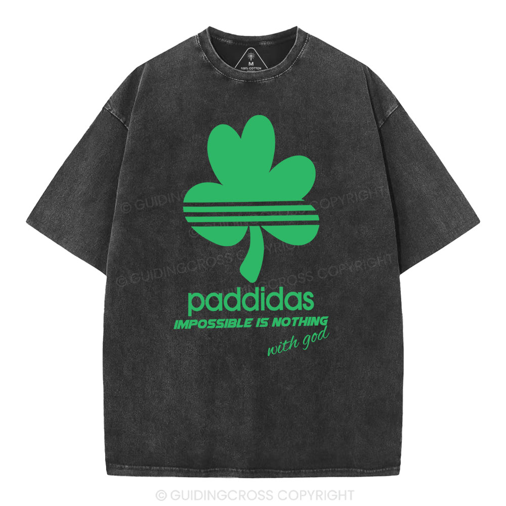 Impossible Is Nothing With God Christian Washed T-Shirt