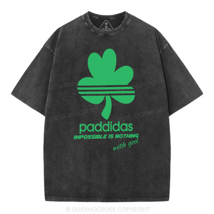 Impossible Is Nothing With God Christian Washed T-Shirt