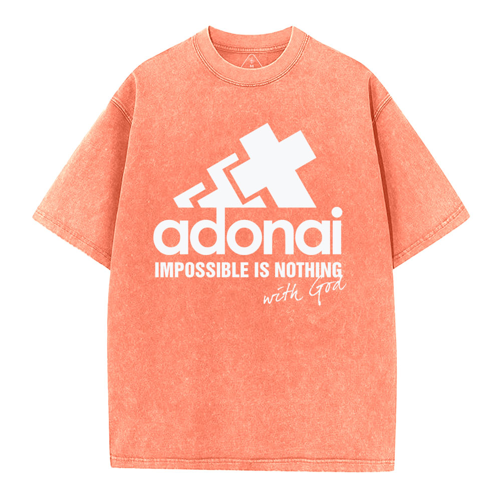 Impossible Is Nothing With God Christian Washed T-Shirt