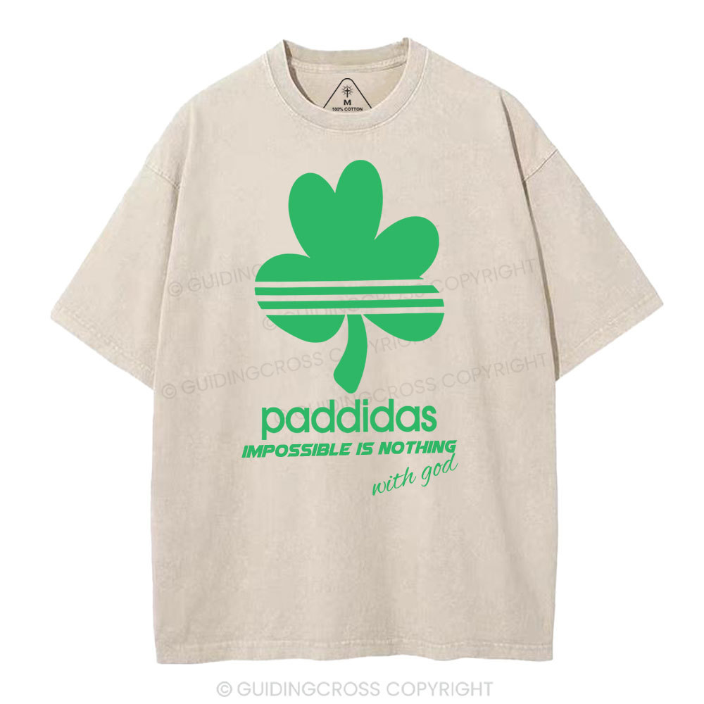 Impossible Is Nothing With God Christian Washed T-Shirt