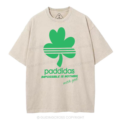 Impossible Is Nothing With God Christian Washed T-Shirt