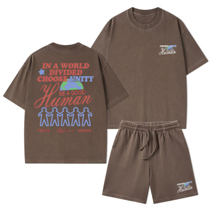 In A World Divided Choose Unity Christian Washed T-Shirt & Shorts