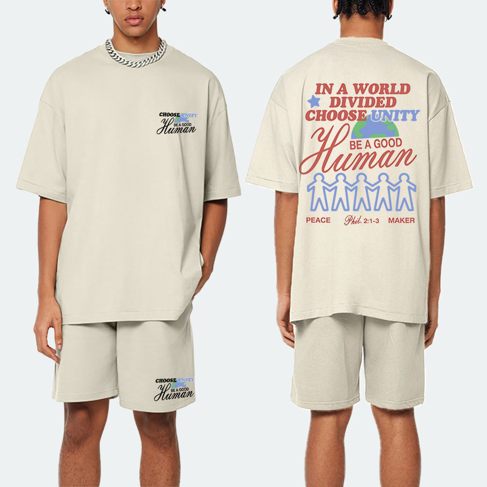 In A World Divided Choose Unity Christian Washed T-Shirt & Shorts