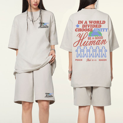 In A World Divided Choose Unity Christian Washed T-Shirt & Shorts