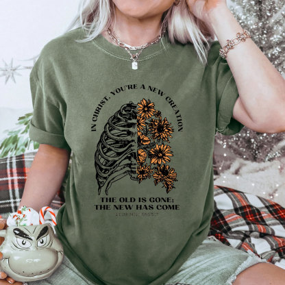 In Christ You're A New Creation Christian Washed T-Shirt