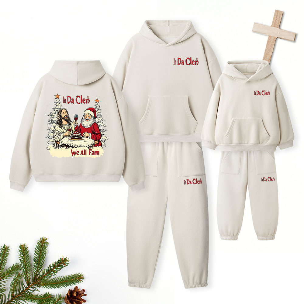 In Da Clerb We All Farm Christian Premium Matching Fleece Hoodie Set