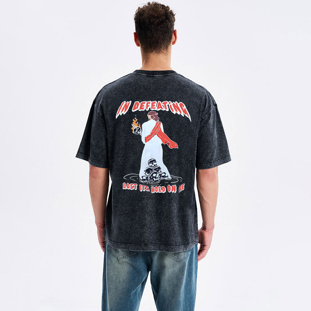 In Defeating Lost It's Hold Christian Washed T-Shirt