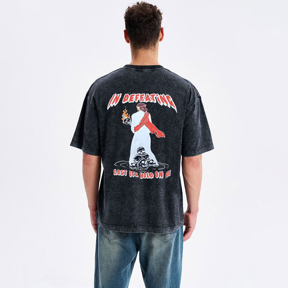 In Defeating Lost It's Hold Christian Washed T-Shirt