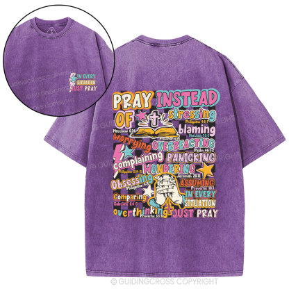 In Every Stiuation Just Pray Christian Washed T-Shirt