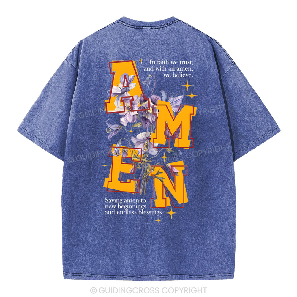 In Faith We Trust Christian Washed T-Shirt