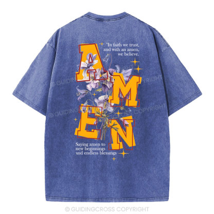 In Faith We Trust Christian Washed T-Shirt