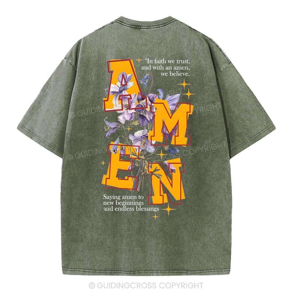 In Faith We Trust Christian Washed T-Shirt