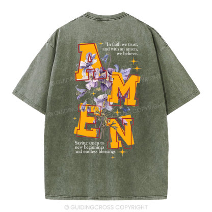 In Faith We Trust Christian Washed T-Shirt