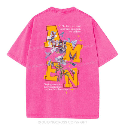 In Faith We Trust Christian Washed T-Shirt