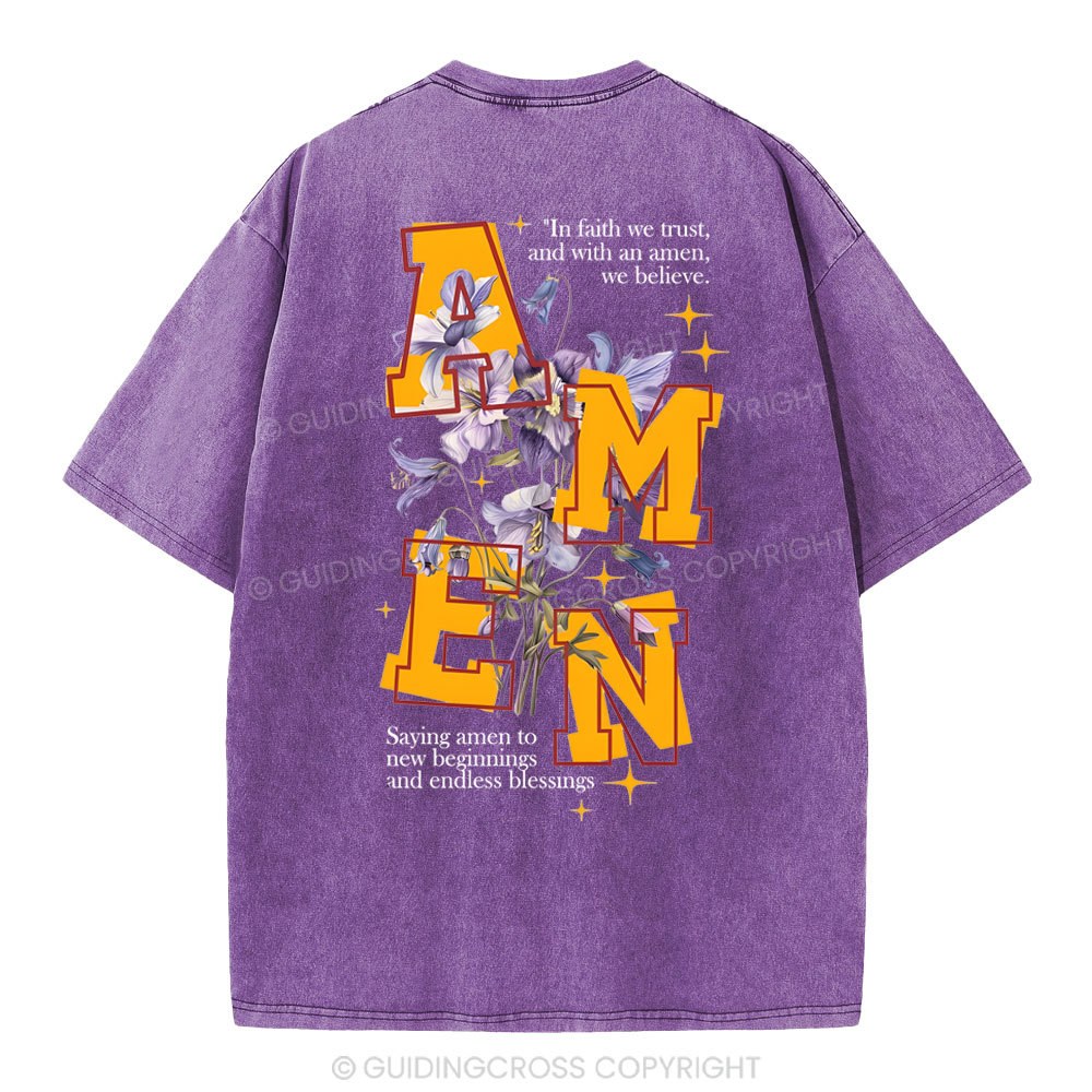 In Faith We Trust Christian Washed T-Shirt