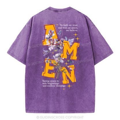 In Faith We Trust Christian Washed T-Shirt