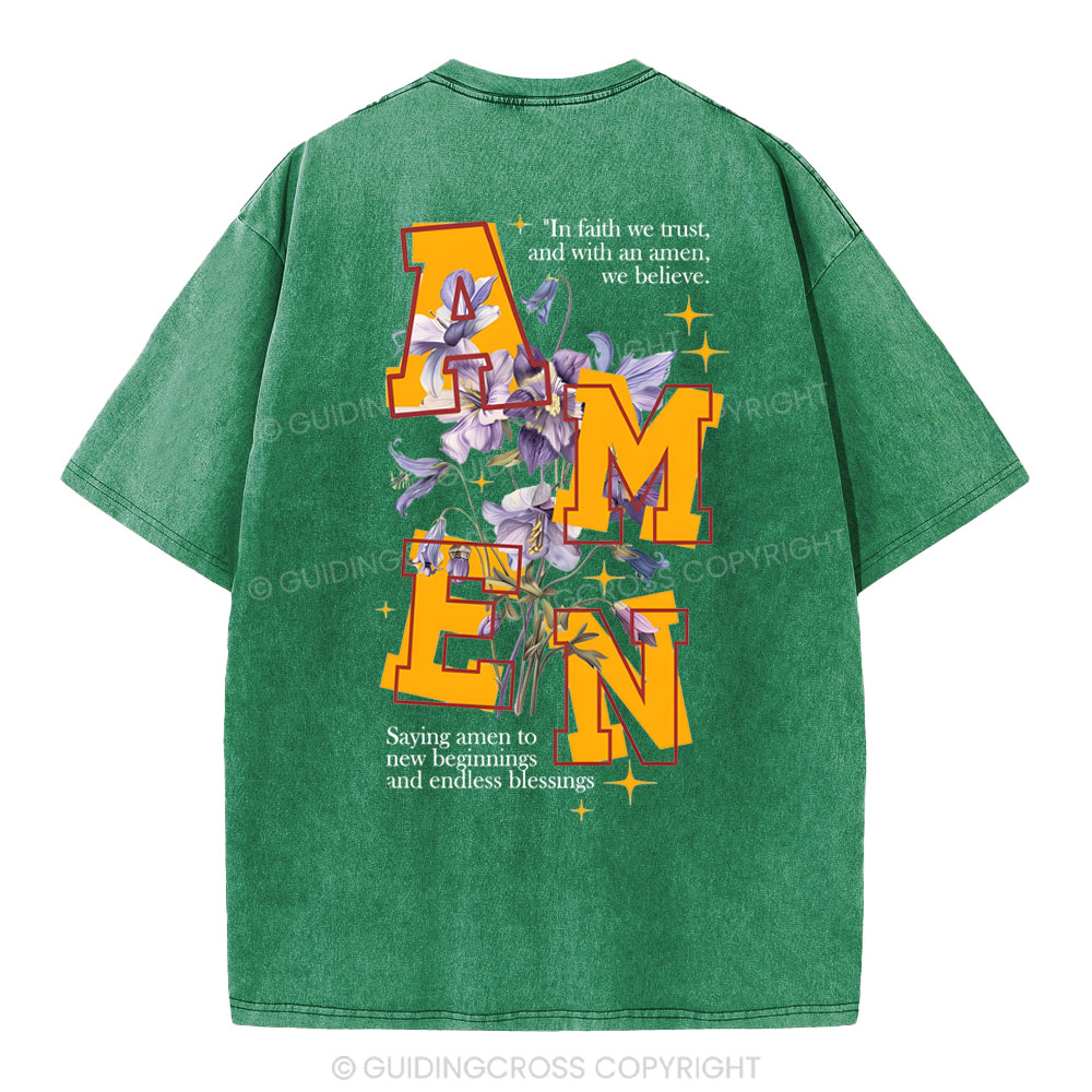 In Faith We Trust Christian Washed T-Shirt