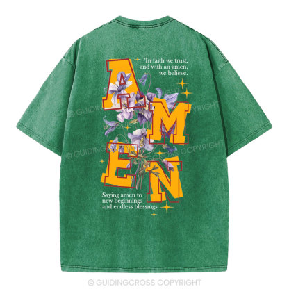 In Faith We Trust Christian Washed T-Shirt