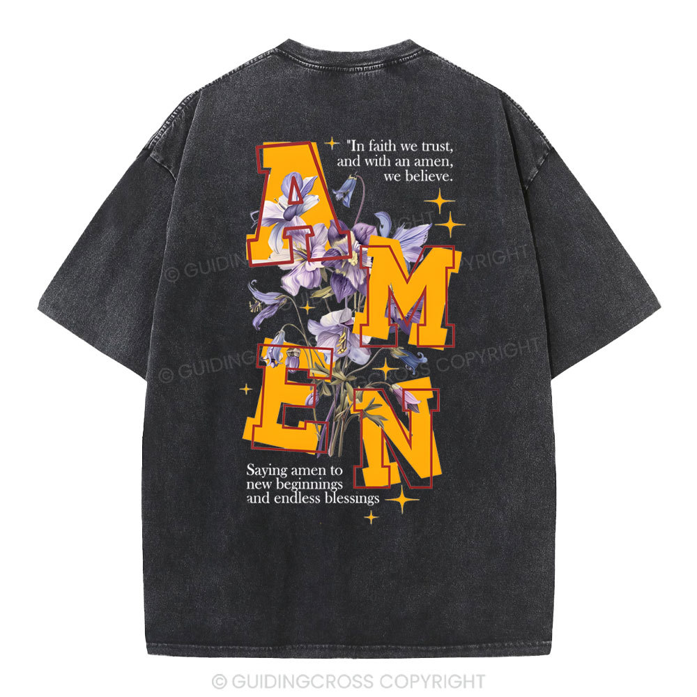 In Faith We Trust Christian Washed T-Shirt