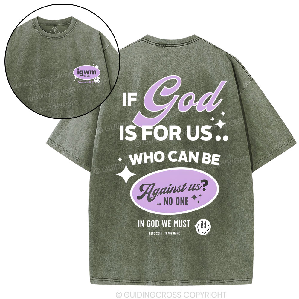 In God Is For Us Christian Washed T-Shirt