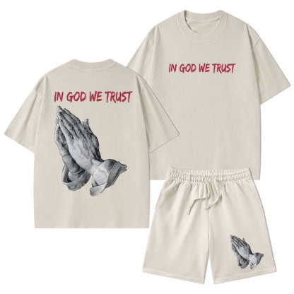 In God We Trust Christian Washed T-Shirt & Shorts