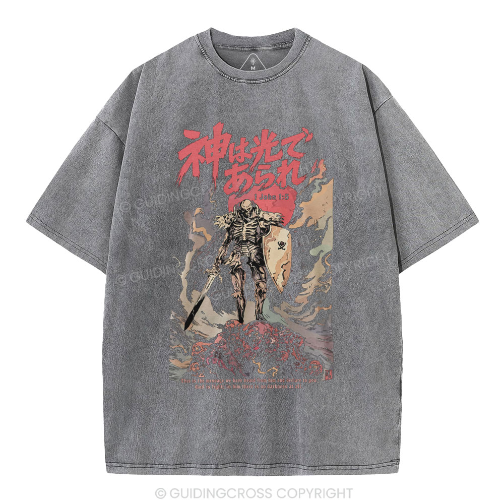 IM MEN 「WASHED SHIRT」 In Him There Is No Darkness At All Christian Washed T-Shirt Sale