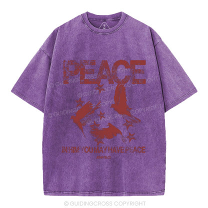 In Him You May Have Peace Christian Washed T-Shirt