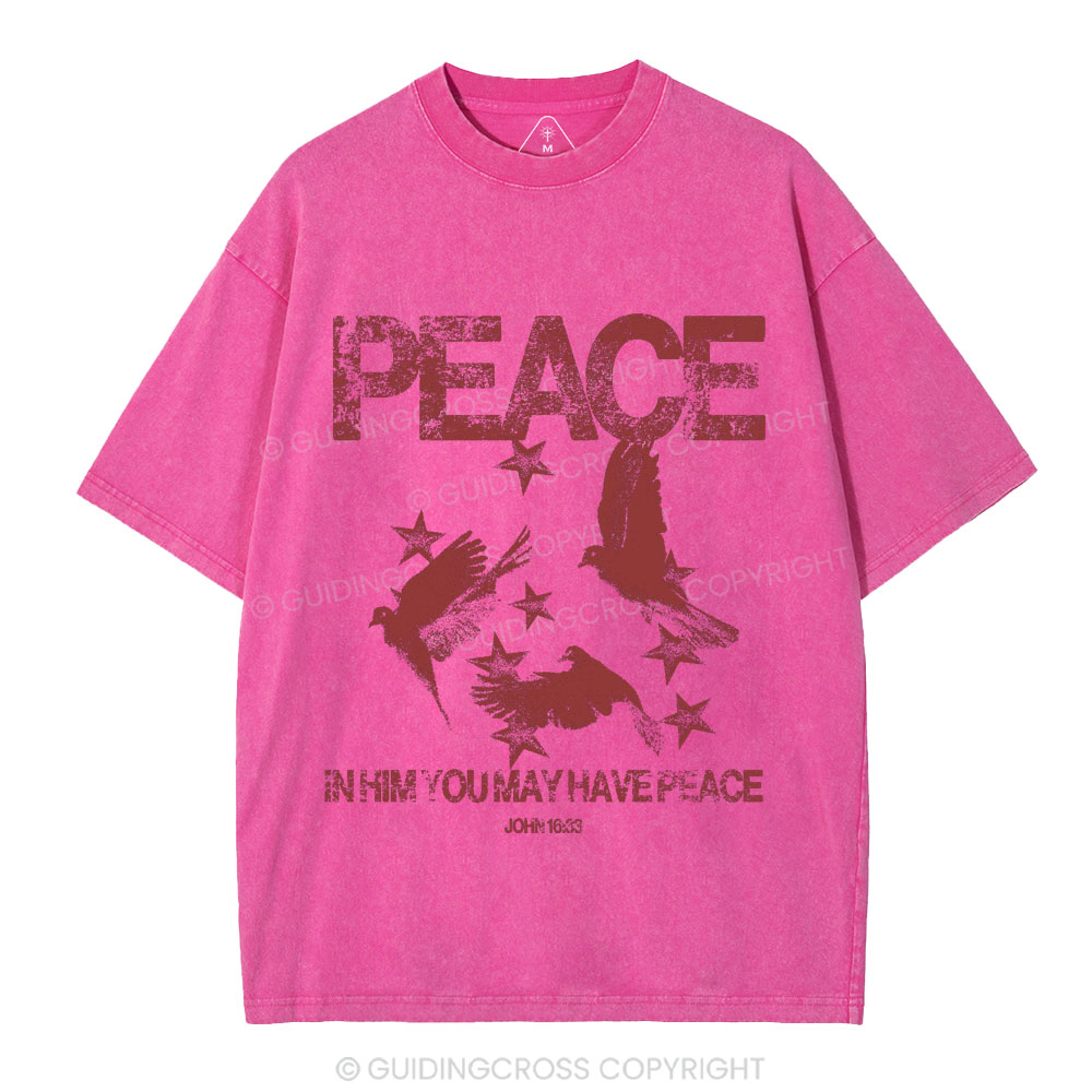 In Him You May Have Peace Christian Washed T-Shirt