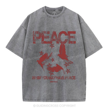 In Him You May Have Peace Christian Washed T-Shirt