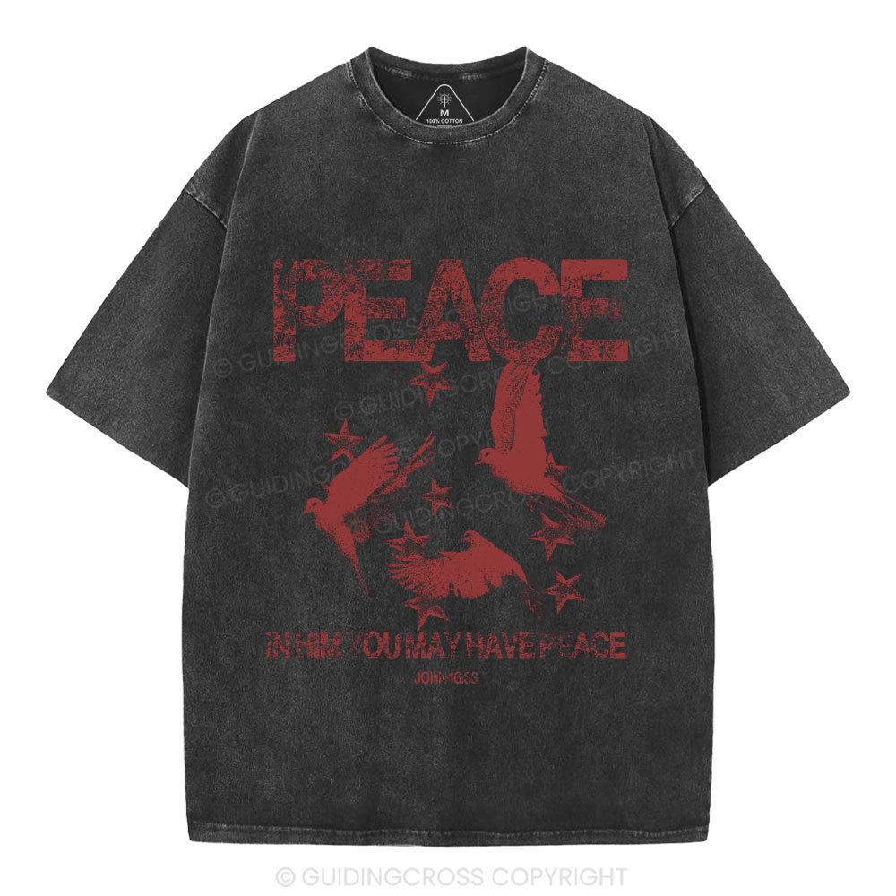 In Him You May Have Peace Christian Washed T-Shirt