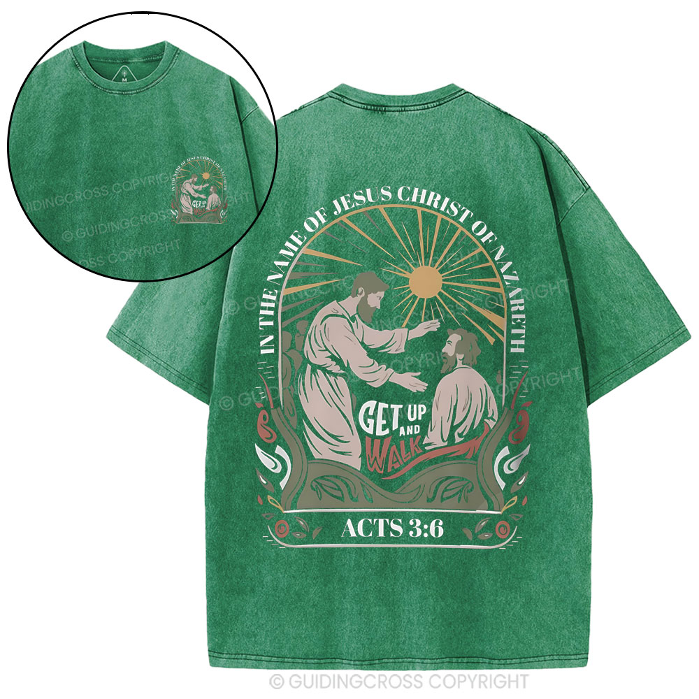 In The Name Of Jesus Christ Of Nazareth  Christian Washed T-Shirt