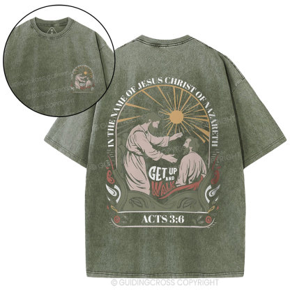 In The Name Of Jesus Christ Of Nazareth  Christian Washed T-Shirt