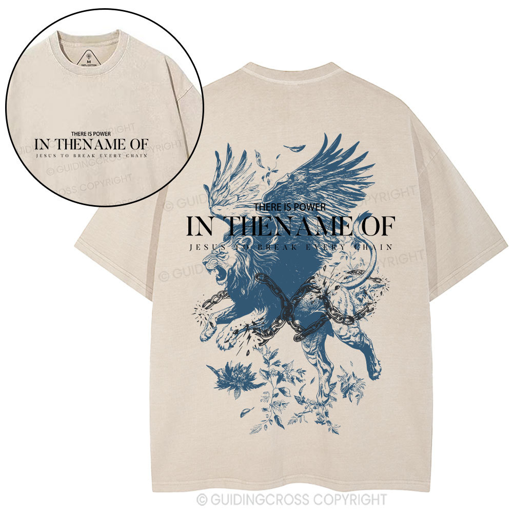 In The Name Of Jesus Christian Washed T-Shirt