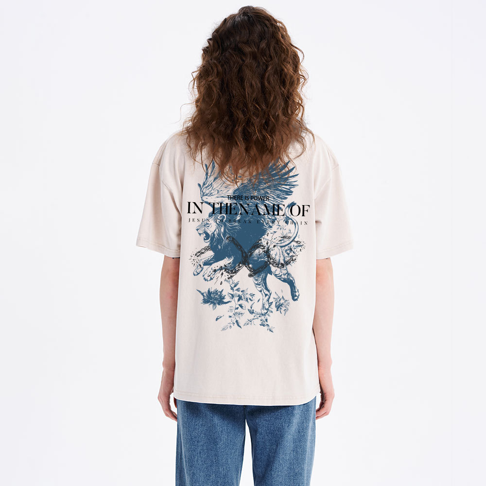 In The Name Of Jesus Christian Washed T-Shirt