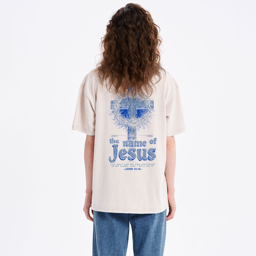 In The Name Of Jesus Christian Washed T-Shirt