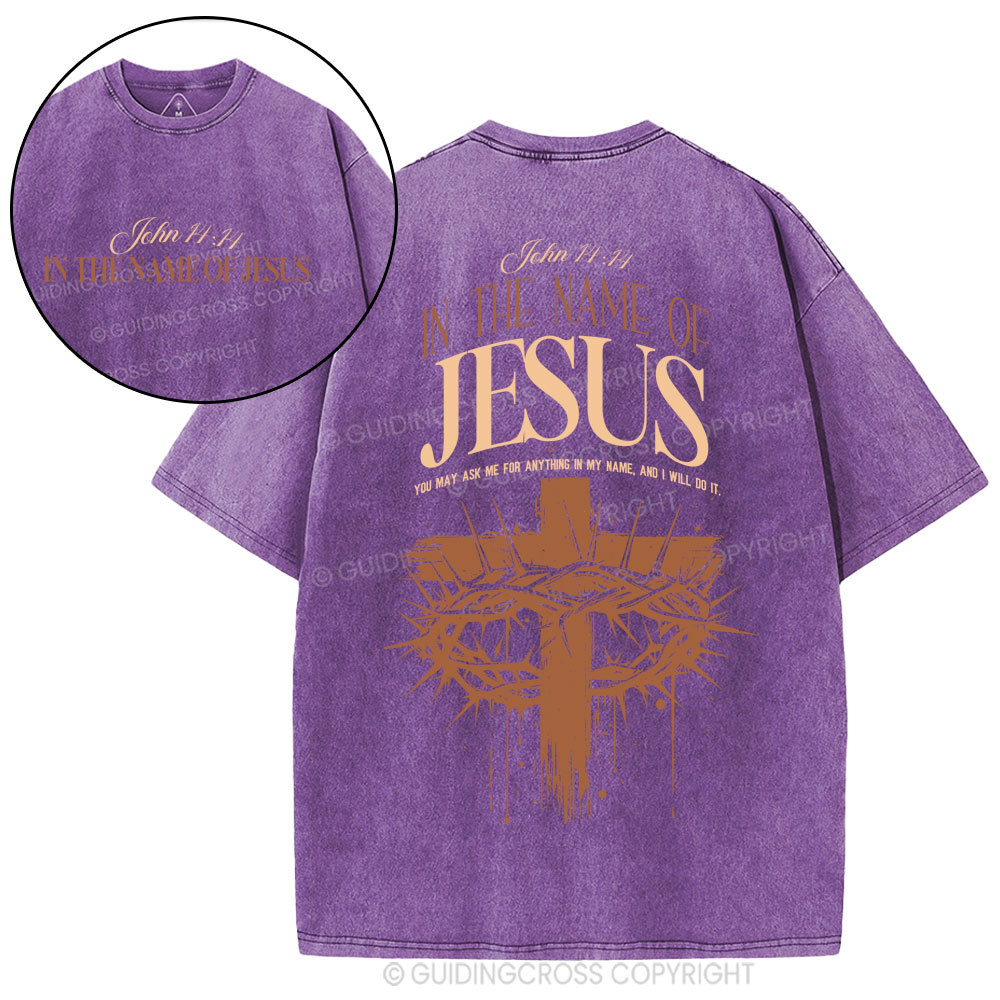 In The Name Of Jesus Christian Washed T-Shirt
