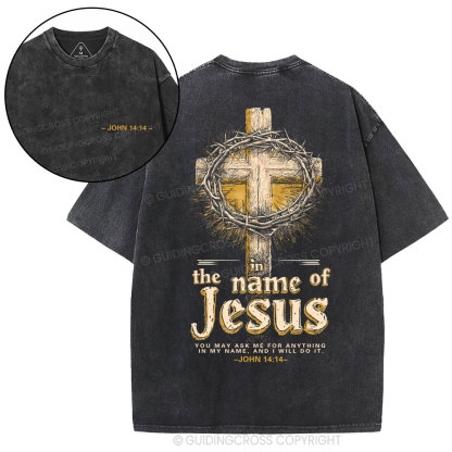 In The Name Of Jesus Christian Washed T-Shirt