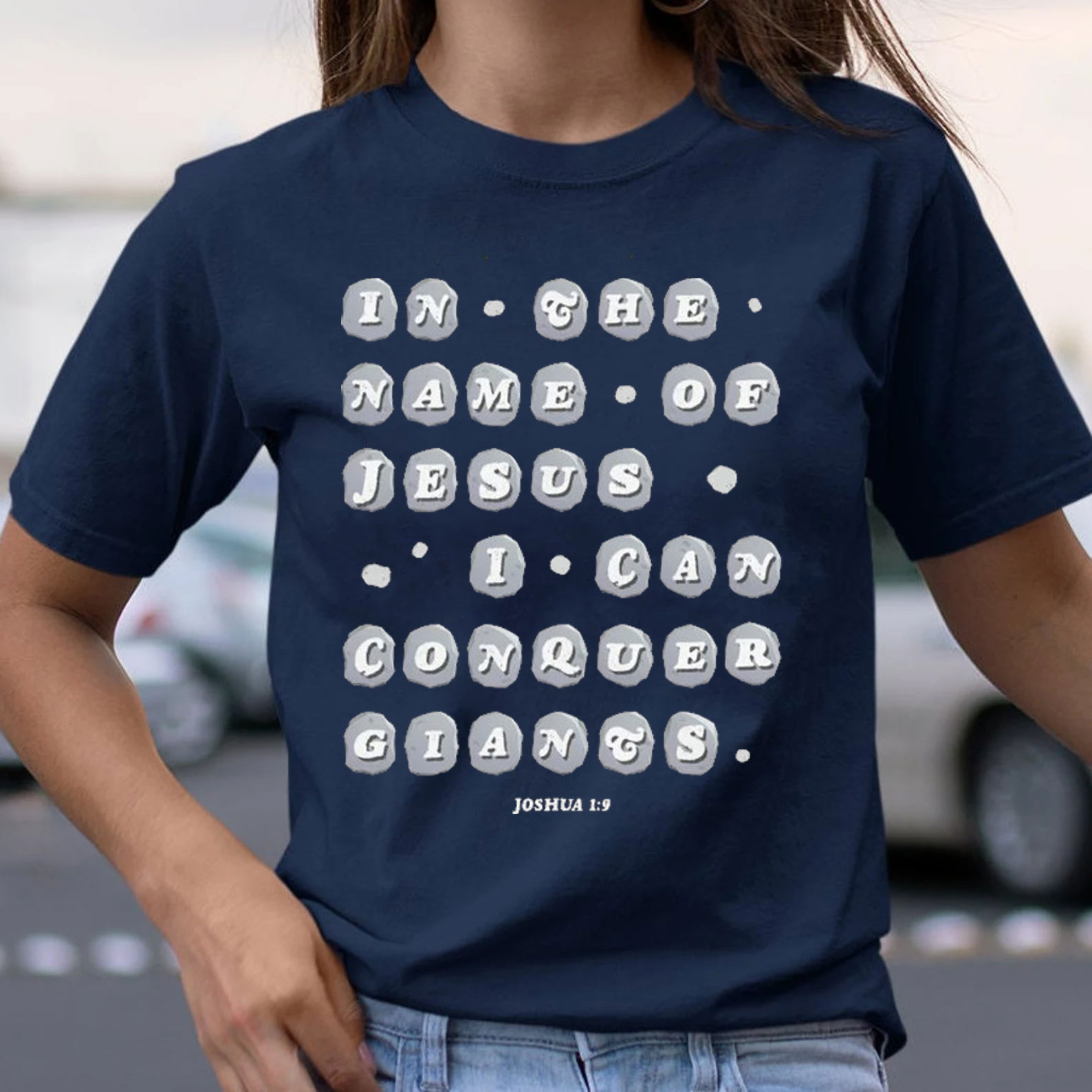 In The Name Of Jesus I Can Conquer Giants Christian T-Shirt