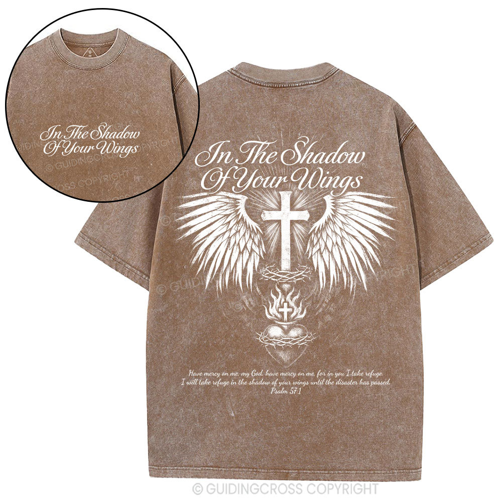 In The Shadow Of Your Wings Christian Washed T-Shirt