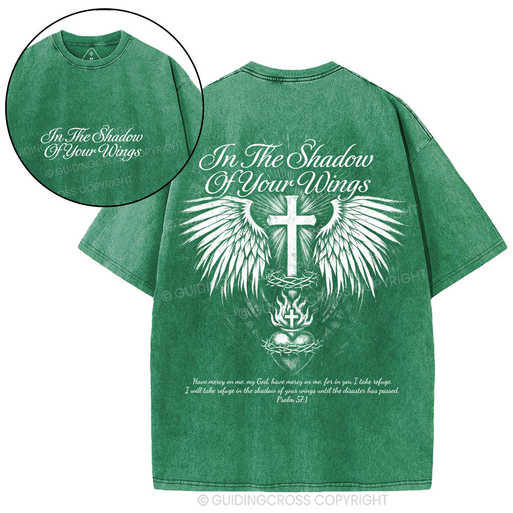 In The Shadow Of Your Wings Christian Washed T-Shirt