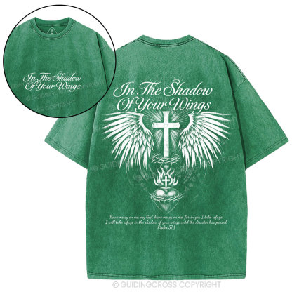 In The Shadow Of Your Wings Christian Washed T-Shirt